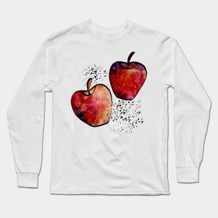 Watercolor Galaxy, Apples, Blobs Long Sleeve T-Shirt